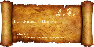 Landesman Hanga névjegykártya